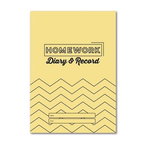 Homework Diary, A6, Yellow, 84 Pages - Pack of 20