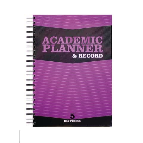 A4 Purple Academic Planner -5 Period Day with Cover