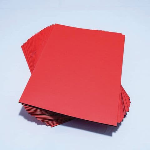 A4+ Presentation/Scrap Book, 32 100gsm Black Sugar Paper Pages, Red 230 Micron Cover, 100gsm - Pack of 50