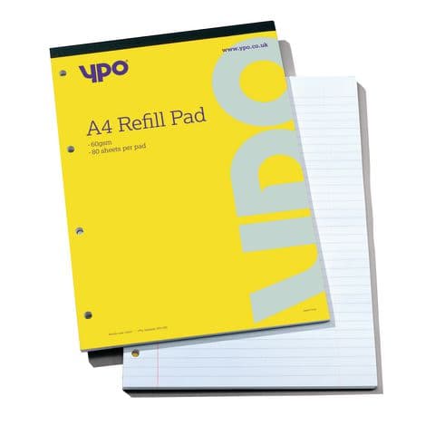 YPO A4 Refill Pads 80 leaves, 60gsm, Pack of 10