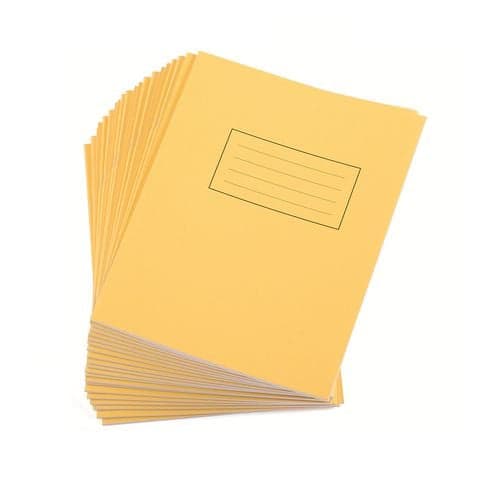 Exercise Book, A4, 8mm Feint & Margin, Yellow, 80 Pages – Pack of 50.