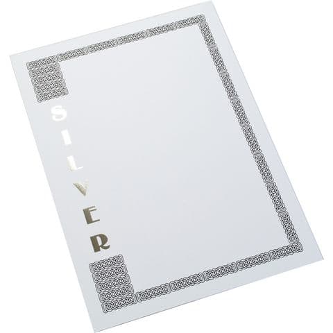 A4 Award Certificates, Silver - Pack of 100