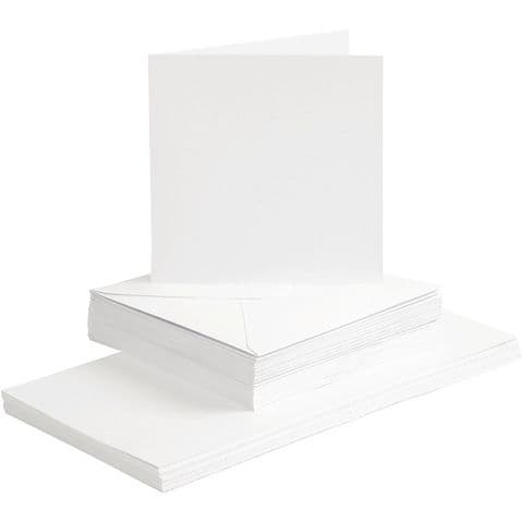 Card Making Kit, White - Pack of 50 Cars & Envelopes