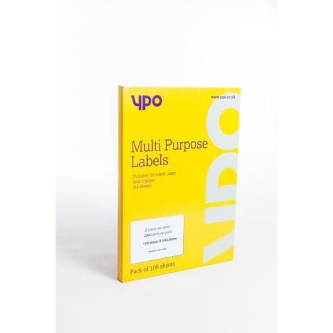 YPO Multipurpose Labels - 2 labels per sheet