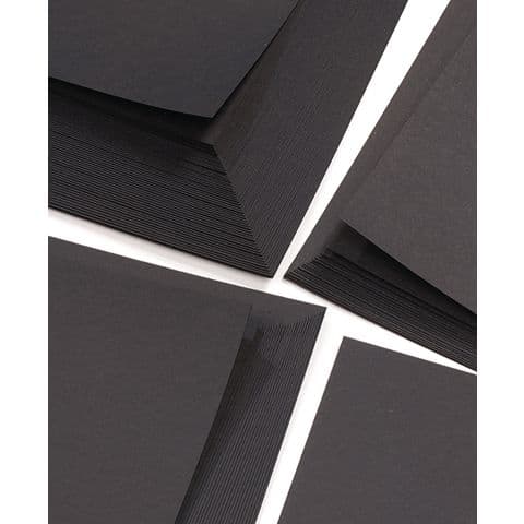 Recycled Black Card, SRA2, 350 Microns – Pack of 100 Sheets