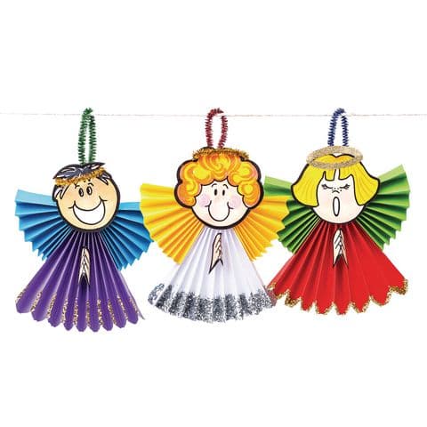 Make a Concertina Angel Christmas Decoration – Pack of 30