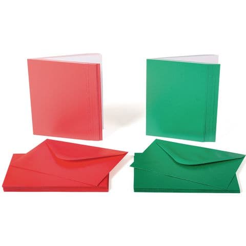 Card Making Kit, Red & Green  - Pack of 20