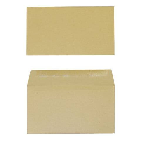 Manilla Plain Banker Envelopes, 89 x 152mm, Gummed,  Pack of 1000