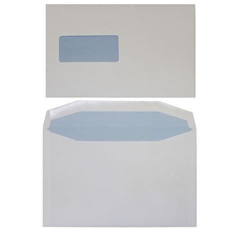 C5 White Cartridge Banker Envelopes with Window  Self Seal