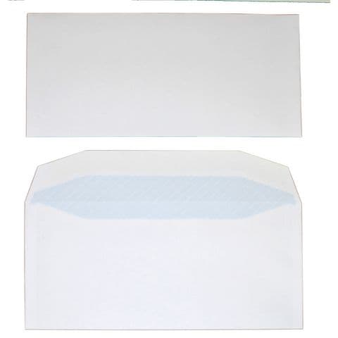 DL White Cartridge Banker Envelopes, Gummed, Box of 1000