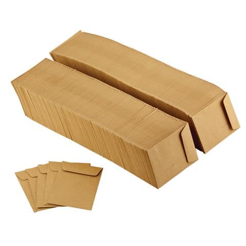 Manilla Pocket Envelopes  98 x 67mm  Gummed  Box of 1000