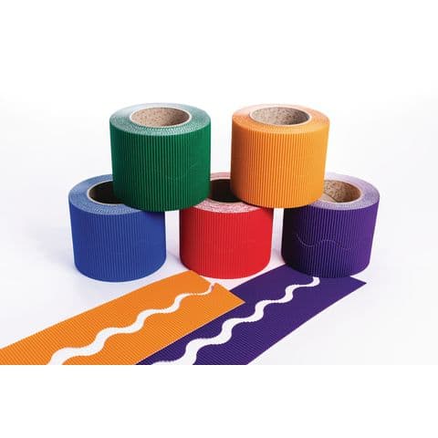 Corrugated Scalloped Border Rolls Warm Colours - Pack of 5