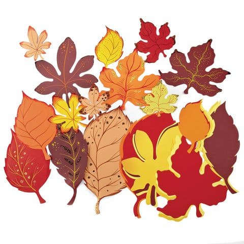 Mixed Jumbo Autumn Leaves - Pack of 60