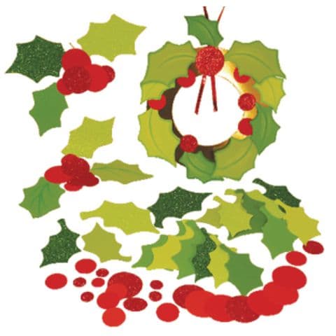 Assorted Holly and Berries Paper Shapes - Pack of 300