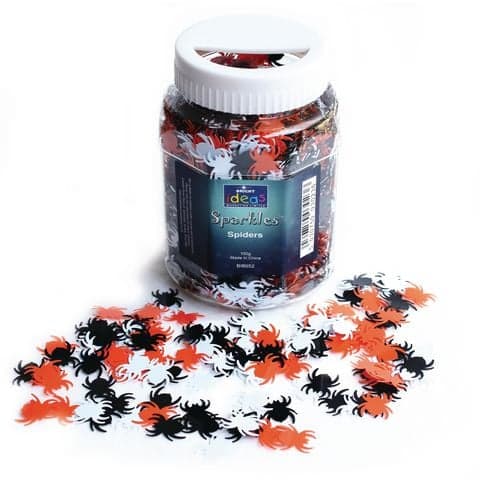 Spider Shaped Halloween Sequins – 100g Tub
