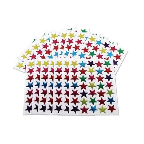 Self-Adhesive Coloured Star Stickers, 20 Sheets – 700 Stickers