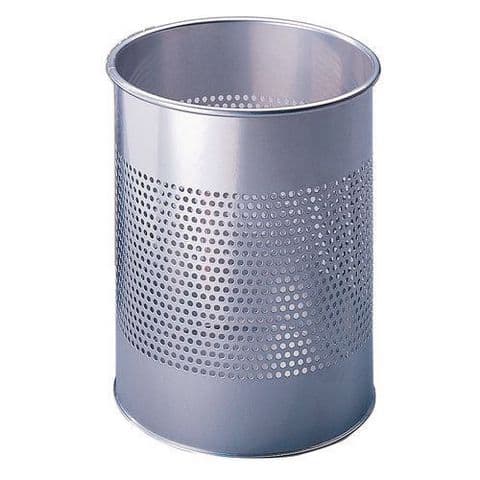 Perforated Waste Bins Silver