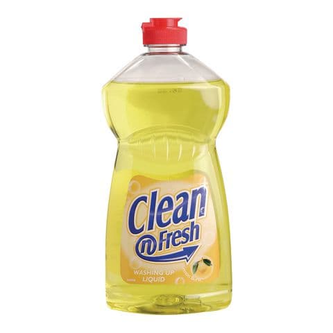 Clean n Fresh Washing Up Liquid, Lemon, 500ml – Pack of 12 Bottles