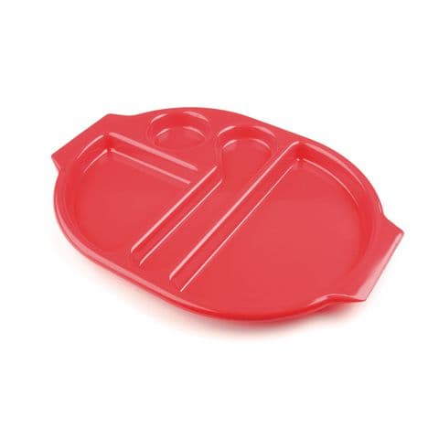 Harfield Large Meal Tray, 4 Compartments - Red