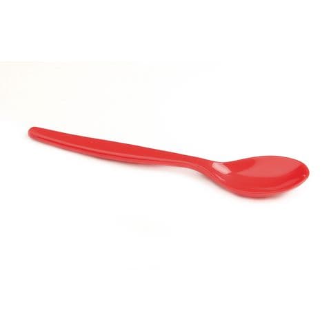 Polycarbonate Cutlery - Teaspoon - Red - Pack of 10