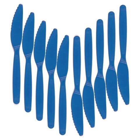 Polycarbonate Cutlery - Small - Knife - Medium Blue - Pack of 10