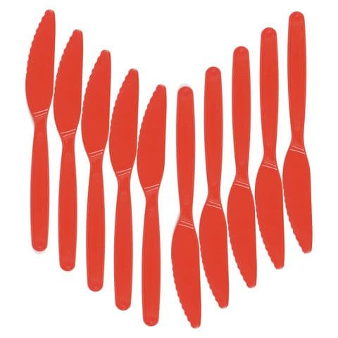 Polycarbonate Cutlery - Small - Knife - Red - Pack of 10