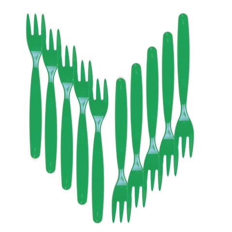 Polycarbonate Cutlery - Small - Fork - Emerald Green - Pack of 10