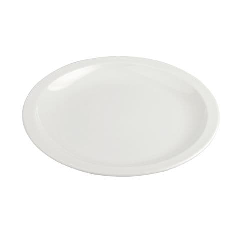 Harfield Large Narrow Rimmed Plates, 23cm, White – Pack of 10