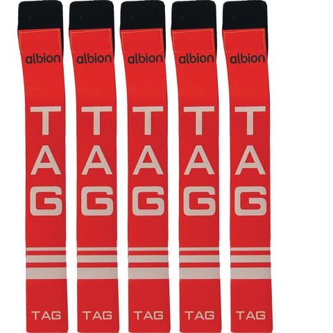 Tag Rugby Belts - Pack of 10. Red