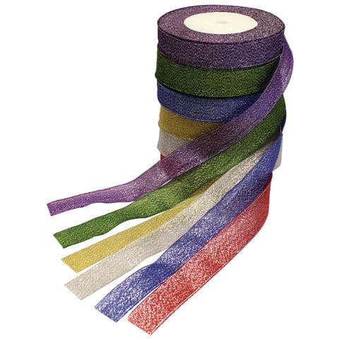Glitter Ribbon Spools, Assorted Colours – Pack of 6