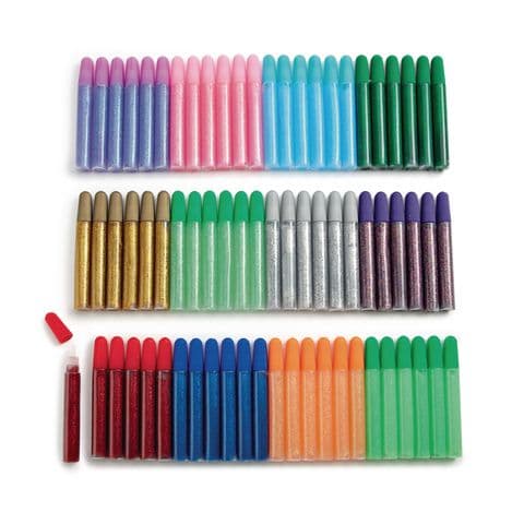 Glitter Glue Pens, Assorted Colours, 10ml - Classpack of 72