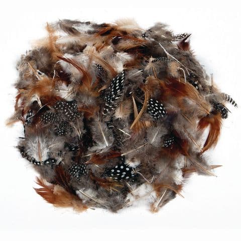 Speckled Monochrome Feathers - Assorted Pack of 28g