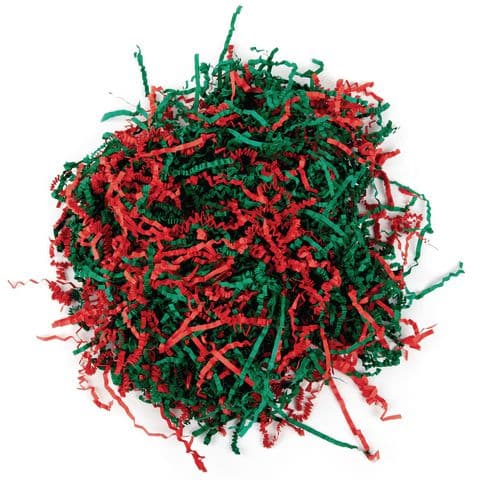 Wrinkle Paper Shreds Red/Green - Pack of 56g