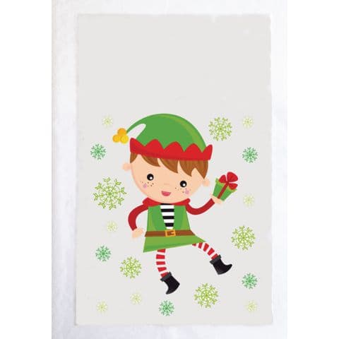 Christmas Party Bags, Elf Design, 28cm x 18cm – Pack of 12
