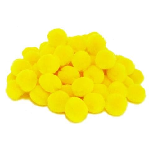 Yellow Pom Poms - Pack of 80