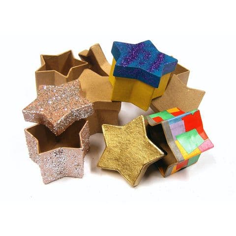 Star Shaped Papier-Mâché Boxes -  Pack of 10