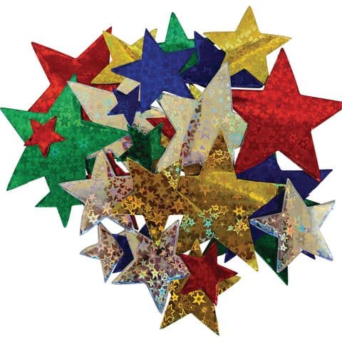 Mixed Holographic Paper Stars - Pack of 210