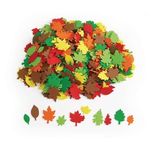 Colourful Foam Leaves - 500 Pieces