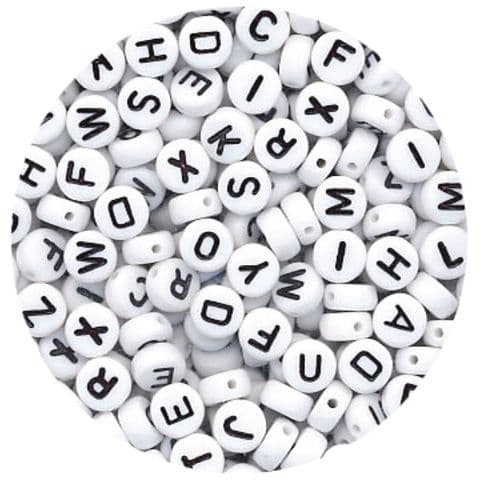 Alphabet Beads - White