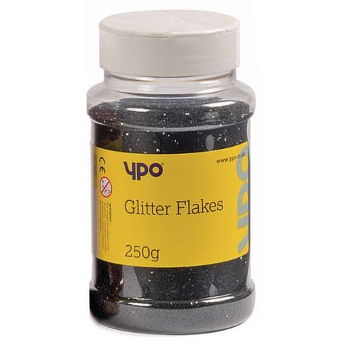 YPO Glitter Flakes, 250g – Black