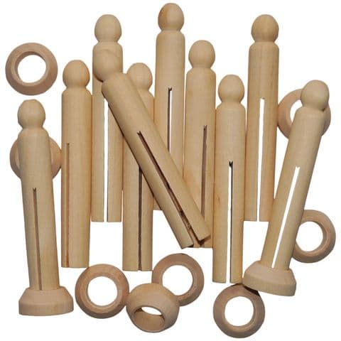 Dolly Pegs with Stand - Pack of 10