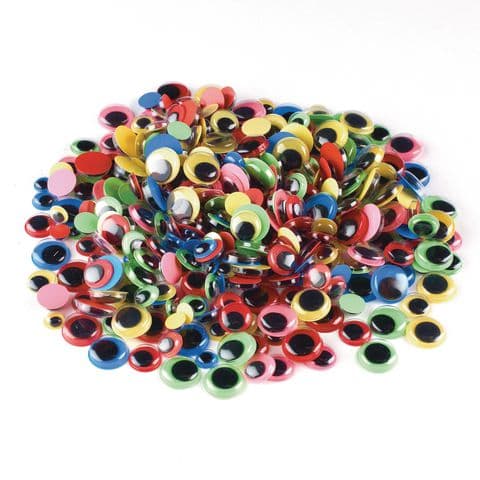 Coloured Googly/Wiggle Eyes, Stick On – Pack of 500