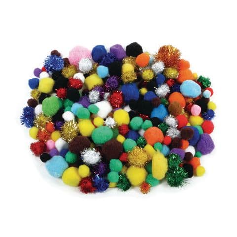 Assorted Pom Poms - Pack of 350 Approx
