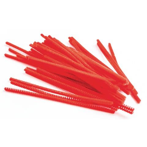 Pipe Cleaners, 150mm, Red – Pack of 100