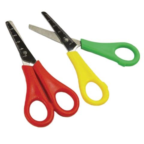 Plastic Handled Right Handed School Scissors - Pack of 12