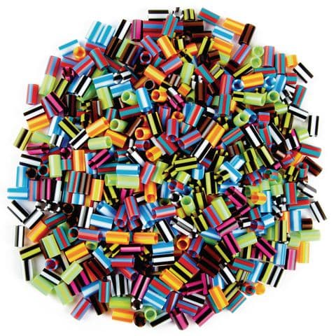 Striped Straw Beads - Pk 1,000.