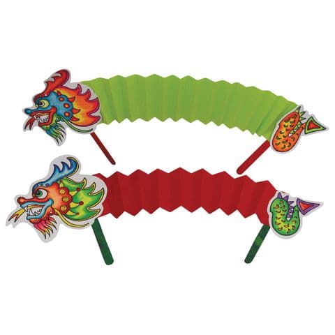 Make a Concertina Dragon Stick Puppet – Pack of 30