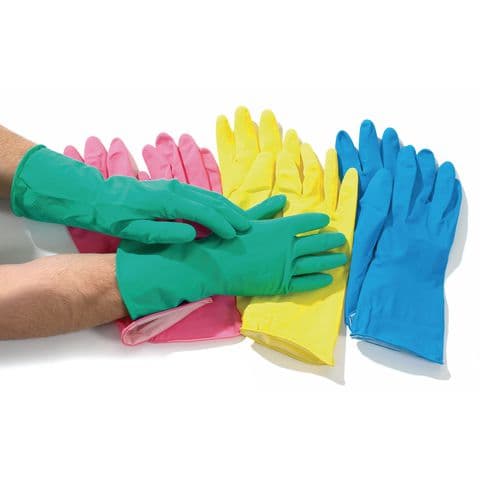 Household Rubber Latex Gloves, Red – Small (Size 6-6.5)