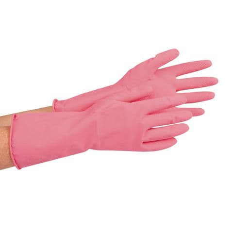 Household Rubber Latex Gloves, Red – Large (Size 8-8.5)