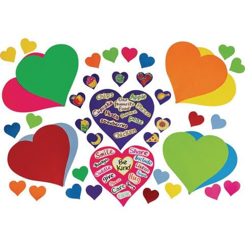 Heart Display Boards, Assorted Sizes - Pack of 10